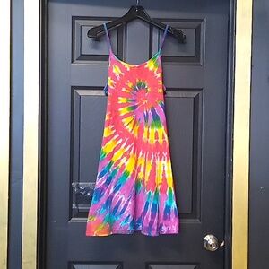 Vibrant Tie-Dye Spaghetti Strap Dress
